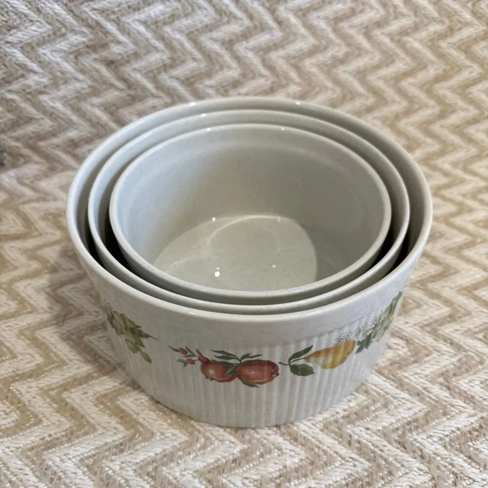 Quince by Wedgewood Set of 3 Stoneware Soufflé Dishes